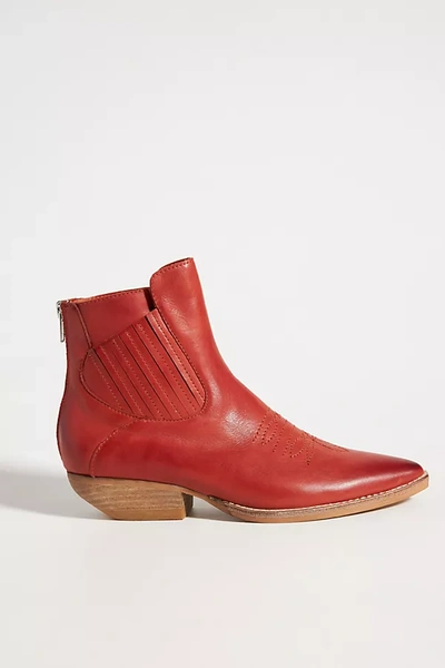 Silent D Puly Western Boots In Red
