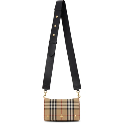 Burberry Neutral Hackberry Vintage Check Leather Cross Body Bag In Neutrals