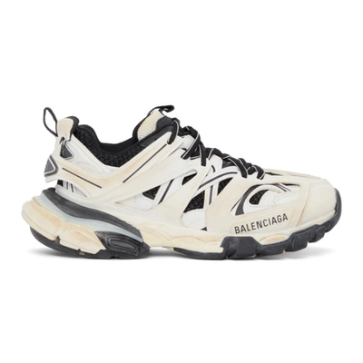 Balenciaga Track Panelled Faux-leather Trainers In Black/white