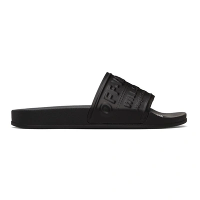 Off-white Logo Slider Pool Sandals In Black