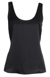 Vince Variegated Scoop-neck Tank Top In Black