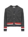 THOM BROWNE THOM BROWNE MEN'S GREY OTHER MATERIALS CARDIGAN,MKC369AY1017035 4