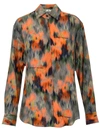 Off-white Abstract Floral Print Silk Shirt In Multicolor