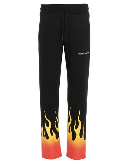 Vision Of Super Shaded Flames Trackpants In Black