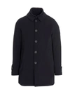 Herno Long Down Jacket With Buttons In Blue