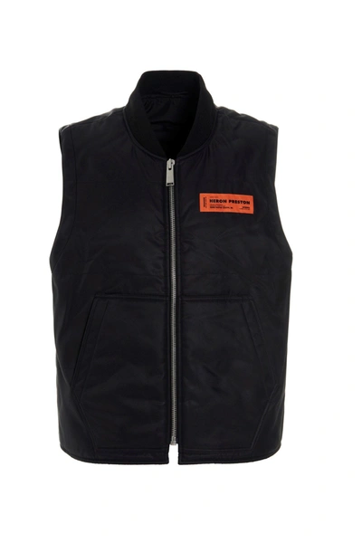 Heron Preston Chest Logo-patch Vest In Black