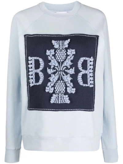 Barrie Embroidered Crew Neck Sweatshirt In Blue