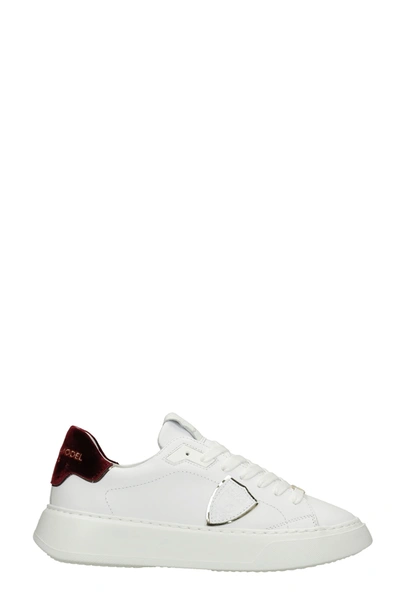Philippe Model Temple Sneakers In White Leather