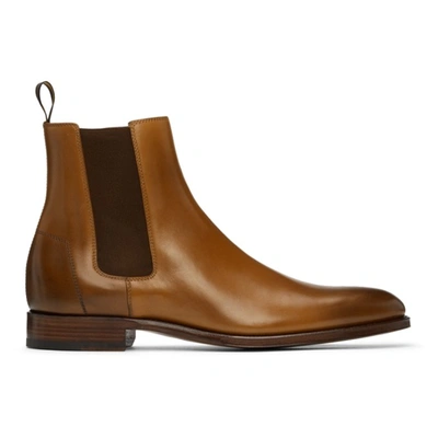 Dunhill Kensington Leather Chelsea Boots In Brown