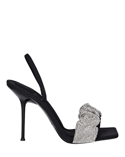 Alexander Wang Julie Crystal-embellished Suede Slingback Sandals In Black