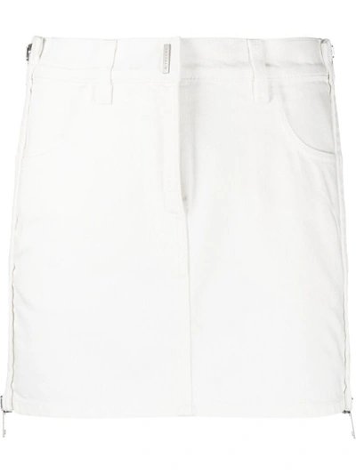 Givenchy Denim Mini Skirt With Belt Loops In White