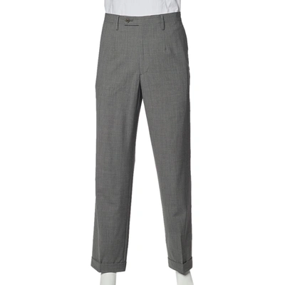 Pre-owned Dolce & Gabbana Grey Wool Classic Trouser Xl