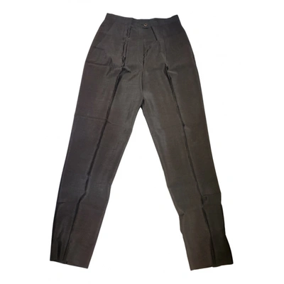 Pre-owned Escada Wool Trousers In Grey