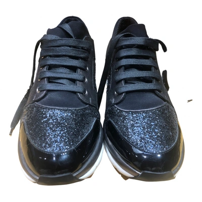 Pre-owned Ferragamo Patent Leather Trainers In Black
