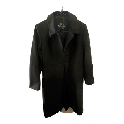 Pre-owned Aquascutum Cashmere Trench Coat In Black