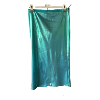 Pre-owned Just Cavalli Maxi Skirt In Turquoise