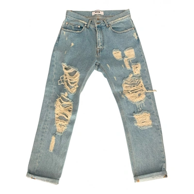Pre-owned Msgm Large Jeans In Turquoise