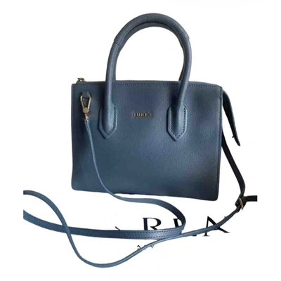 Pre-owned Furla Leather Satchel In Blue