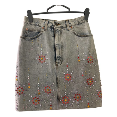 Pre-owned Gucci Mini Skirt In Blue