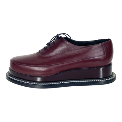 Pre-owned Jil Sander Leather Lace Ups In Burgundy