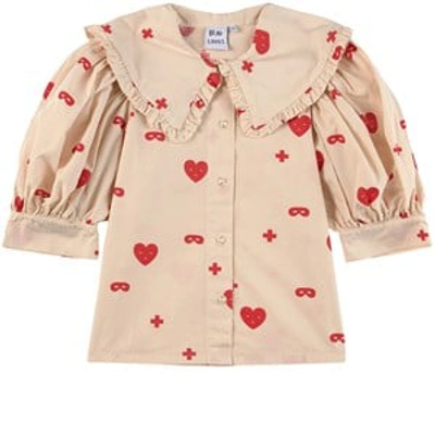 Beau Loves Babies'  Cream Hearts And Masks Blouse