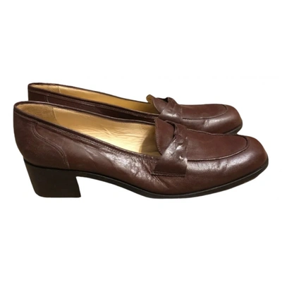 Pre-owned Buccellati Leather Flats In Brown