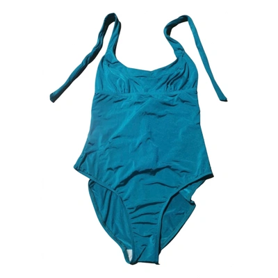 Pre-owned Zimmermann One-piece Swimsuit In Turquoise