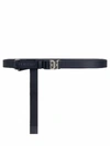 GIVENCHY BLACK 4G BUCKLE BELT IN GRAINED LEATHER AND CANVAS