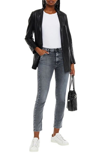 3x1 Asha Cropped High-rise Skinny Jeans In Grey