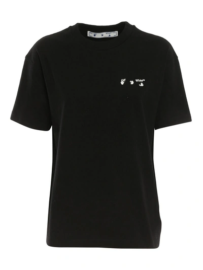 Off-white Logo Print Jersey T-shirt In Black Grey