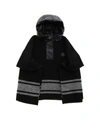 MONCLER LOGO PATCH CAPE IN BLACK AND GREY