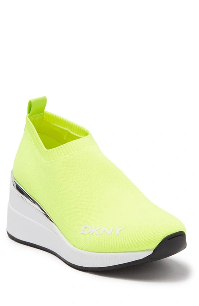 Dkny Parks Slip-on Wedge Sneakers In Zest