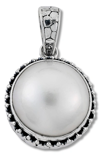 Samuel B. Sterling Silver Round Mabe Pearl Pendant In White