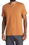 X-ray Notch Neck Pocket T-shirt In Sienna