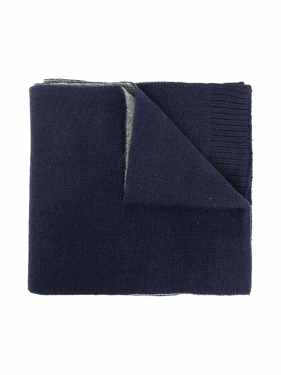 Bosswear Intarsia-knit Logo Knitted Scarf In 蓝色