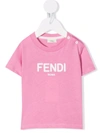 FENDI LOGO-PRINT COTTON T-SHIRT