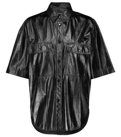 Isabel Marant Gilina Faux Leather Shirt In Black