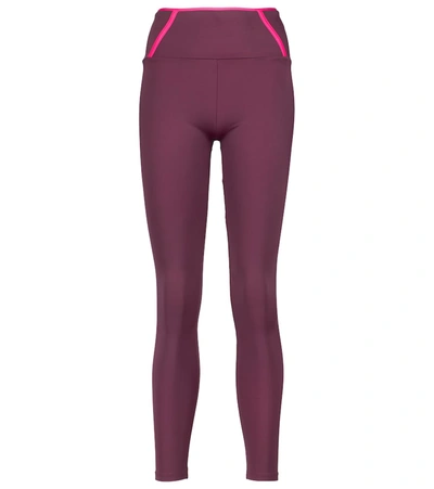 Lanston Sport Leap Mid-rise Leggings In Red