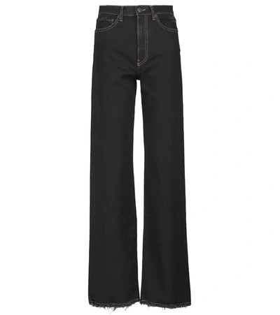 3x1 Kate Used Cotton Wide-leg Jeans In Black