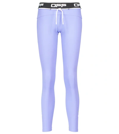 Off-white Active Logo Tape Leggings In Purple