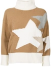 LORENA ANTONIAZZI STAR-PRINT HIGH-NECK SWEATER