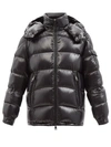 Moncler Maire Hooded Quilted Glossed-shell Down Jacket In Black