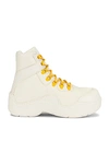 Bottega Veneta Puddle Bomber Lace-up Boots In String & Egg Yolk