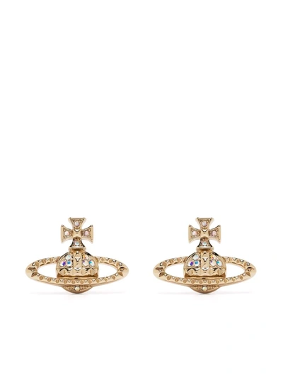 Vivienne Westwood Orb Crystal-embellished Earrings In Gold