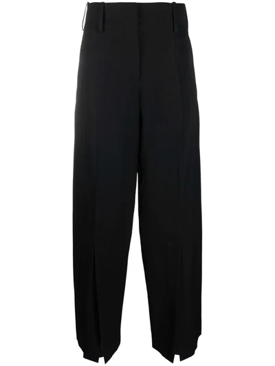 Jw Anderson Split-hem Wide-leg Trousers In Black