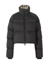 Burberry Alsham Cropped Down Bomber Jacket In Black