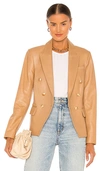 L'agence Kenzie Double Breasted Blazer In 驼色