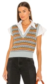 Veronica Beard Helenka Intarsia Merino Wool-blend Tank In Multi
