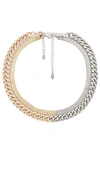 8 Other Reasons X Sofia Richie Two Tone Layered Necklace In Metallic Silver