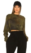 Cotton Citizen Tokyo Long-sleeve Cropped Tee In Moss Haze